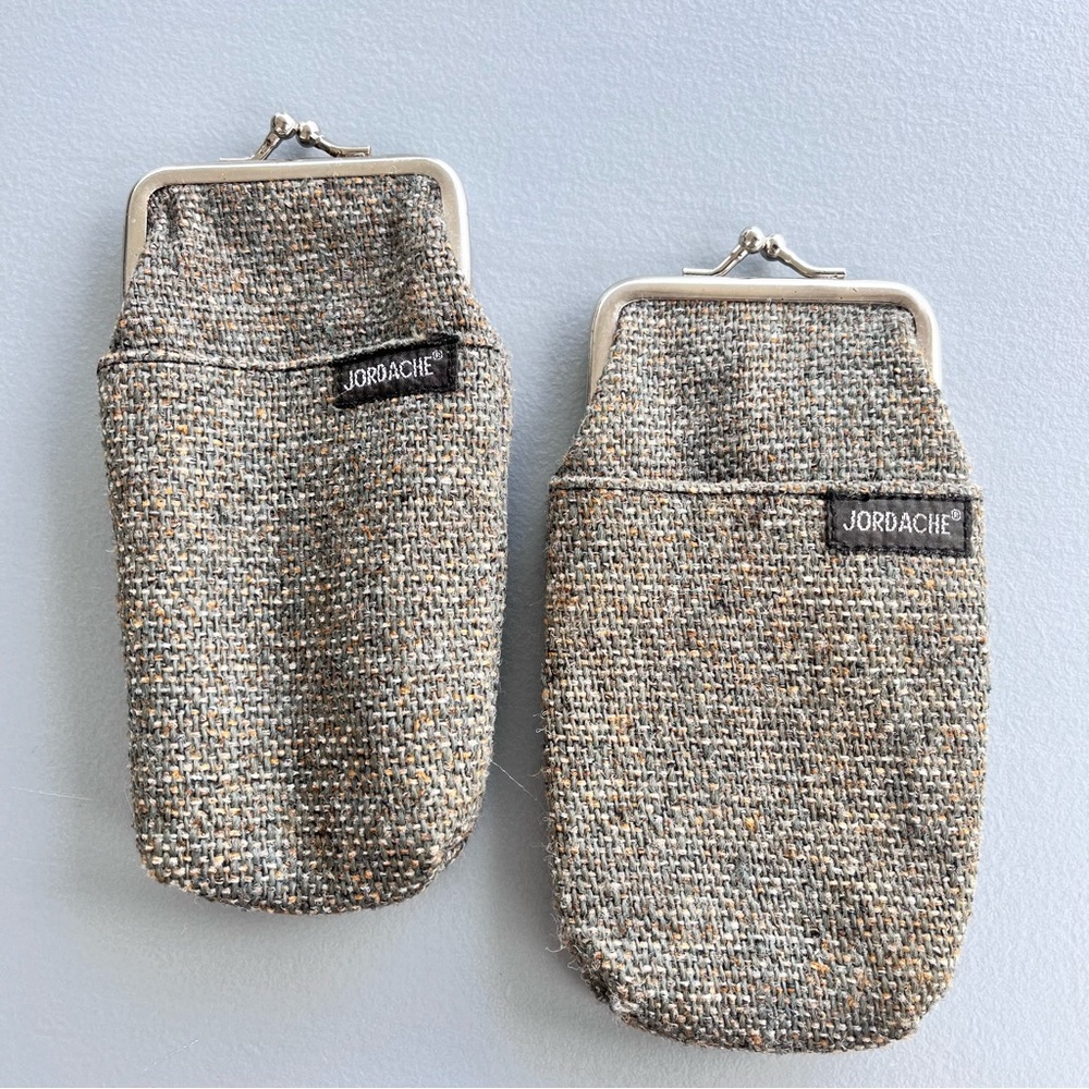 Vintage Jute Tweed Cigarette Cases by Jordache, EUC (Selling As A Pair)